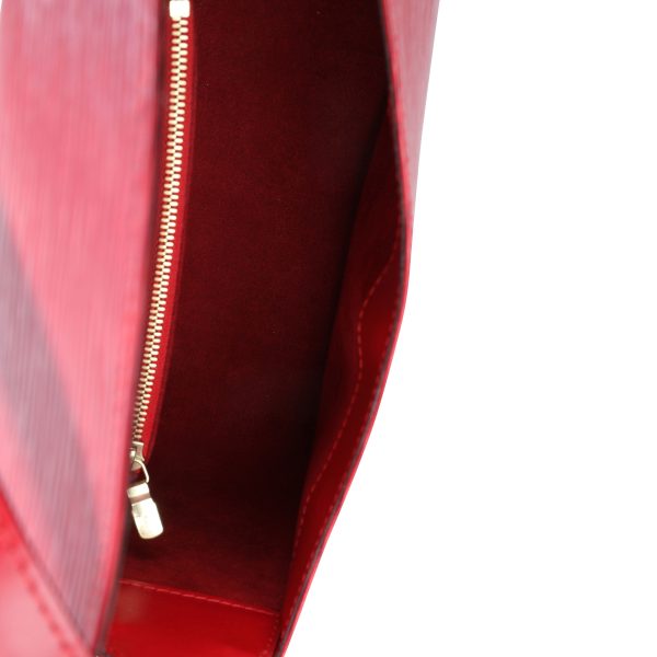 113677 av Louis Vuitton Rouge Epi Leather Buci Shoulder Bag