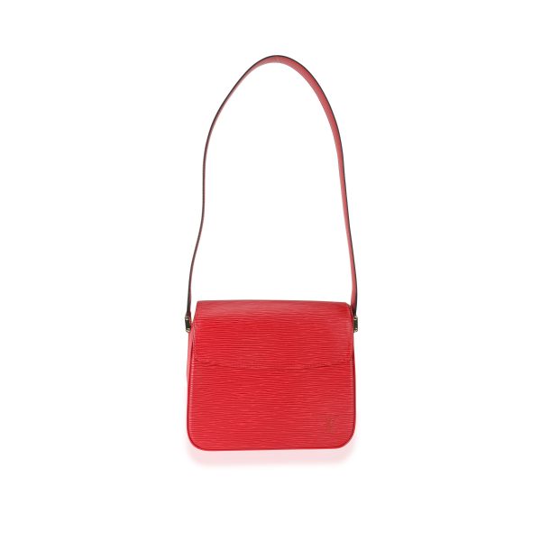 113677 bv Louis Vuitton Rouge Epi Leather Buci Shoulder Bag