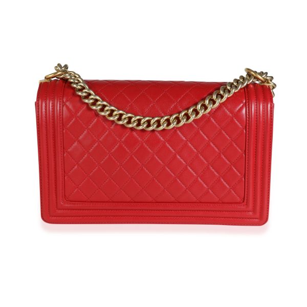 113742 pv dd7d206c 0c1d 4ef5 9db7 314315d224ce Chanel Red Quilted Lambskin Leather New Medium Boy Bag