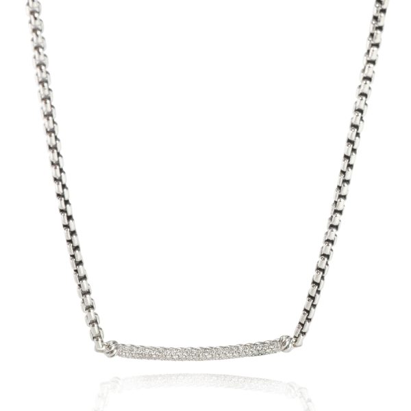 113781 fv 588c00f0 8581 4b75 bef7 4e9a036d3e3f David Yurman Metro Diamond Necklace in 925 Sterling Silver 037 CTW