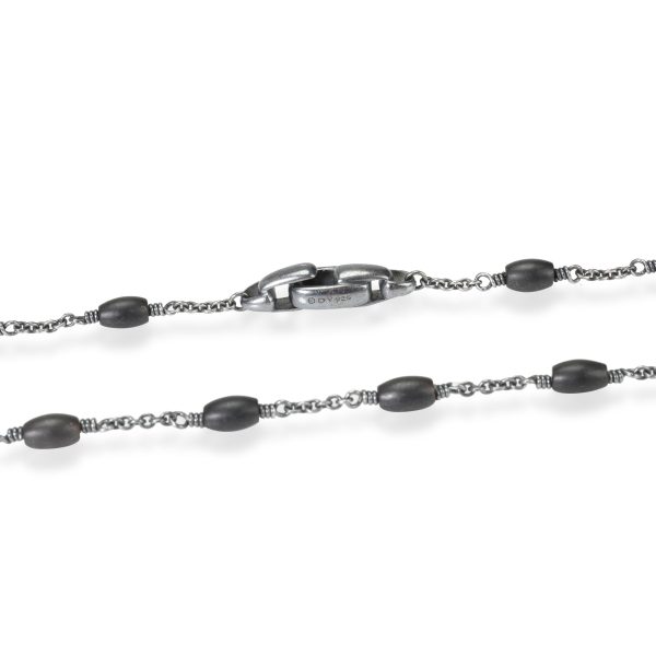 113804 clasp 2d865cb9 b079 4d27 a5e6 68c014ae1db0 David Yurman Onyx Fashion Necklace in Sterling Silver