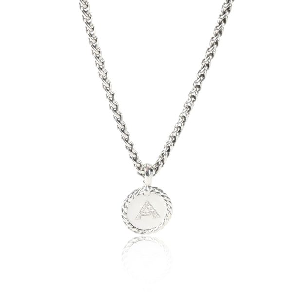 113837 fv David Yurman Diamond Initial A Charm Necklace in Sterling Silver 011 CTW