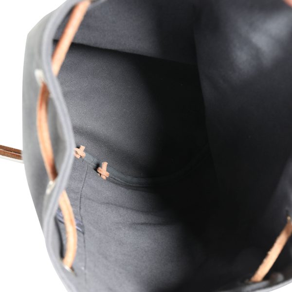 113935 av c5fed47d f1bd 499f bc63 7c8aa16d9bdf Hermès Gray Canvas Polochon Mimile Drawstring Bucket Bag Backpack PHW