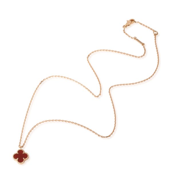 113946 pv 373cfbef 6c51 4aa9 82bb c522e236f3a3 Van Cleef Arpels Sweet Alhambra Carnelian Pendant in 18kt Rose Gold