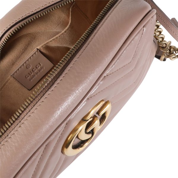 113955 ad2 a637db43 5c8e 4dee b89e f7a19bd958ee Gucci Dusty Pink Matelass√© Leather Small GG Marmont Camera Bag