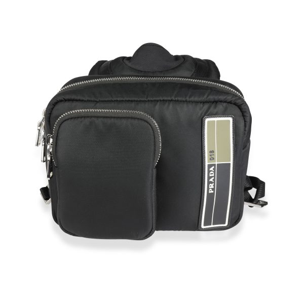 113956 fv 6b25f337 0d48 40cd 9c5c b6c5ab5873f0 Prada Black Tessuto Pocket Nylon Technical Backpack