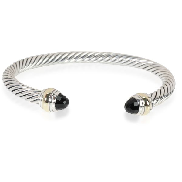 113974 fv David Yurman Cable Classics Onyx Bracelet in 14K Yellow GoldSterling Silver