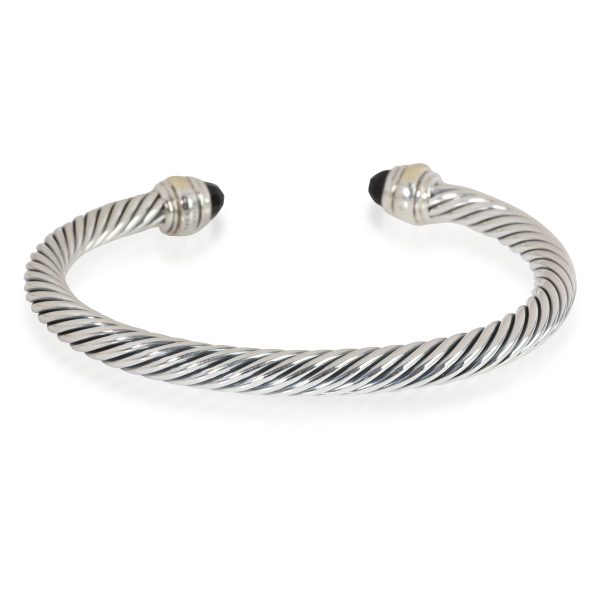 113974 pv David Yurman Cable Classics Onyx Bracelet in 14K Yellow GoldSterling Silver