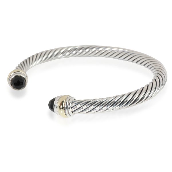 113974 sv David Yurman Cable Classics Onyx Bracelet in 14K Yellow GoldSterling Silver