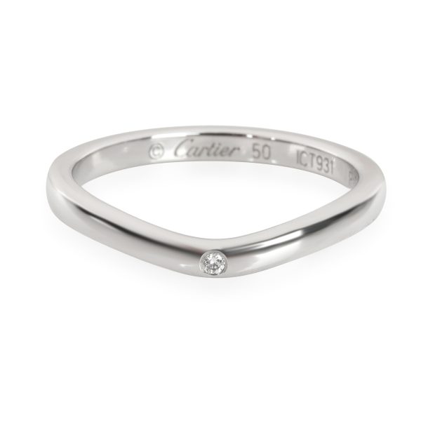 Rings Cartier Ballerine Diamond Curved Band in Platinum 001 CTW