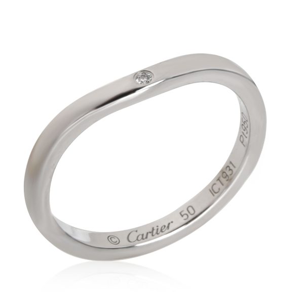 Platinum Band Cartier Ballerine Diamond Curved Band in Platinum 001 CTW