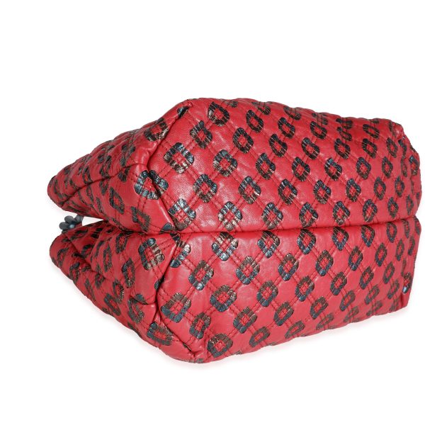 113999 clasp 5125b0df a0f4 4b58 a575 a83c36f5fded Marc Jacobs Red Brown Metallic Quilted Leather Crossbody Bag