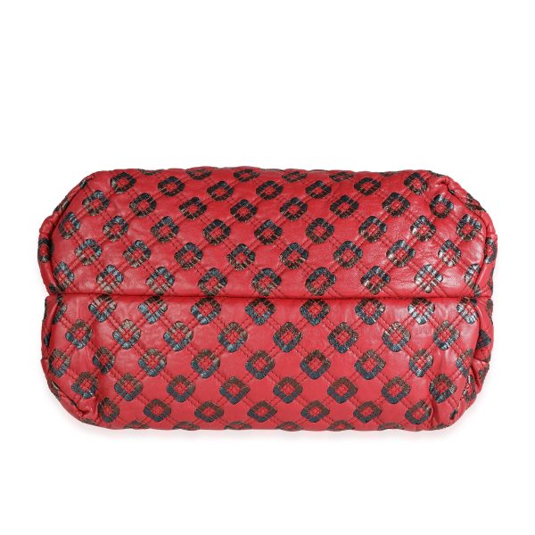 113999 stamp 2359d172 725d 4451 b4b8 60880a726416 Marc Jacobs Red Brown Metallic Quilted Leather Crossbody Bag