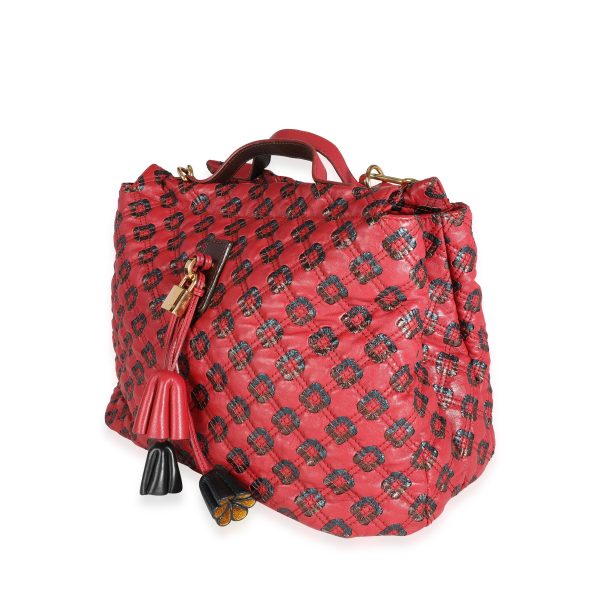 113999 sv 7eca7755 cc84 4e53 8aa0 aa230454ffa4 Marc Jacobs Red Brown Metallic Quilted Leather Crossbody Bag