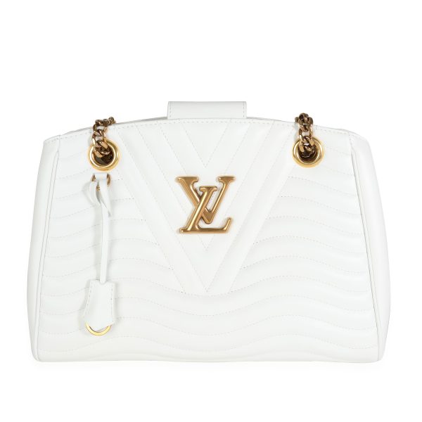 114013 fv Louis Vuitton Snow Quilted Cowhide New Wave Chain Tote