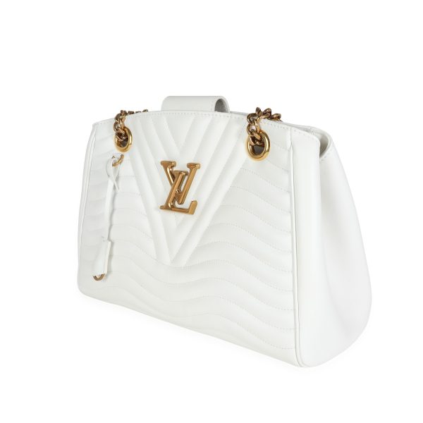 114013 sv Louis Vuitton Snow Quilted Cowhide New Wave Chain Tote