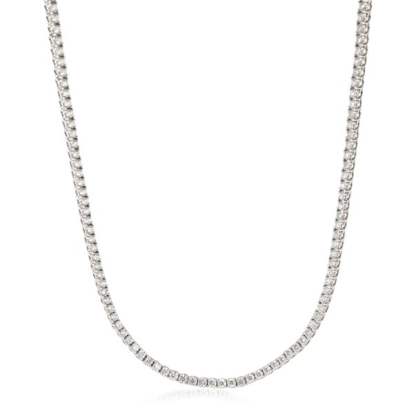 114146 fv Diamond Tennis Necklace in 14k White Gold 81 CTW