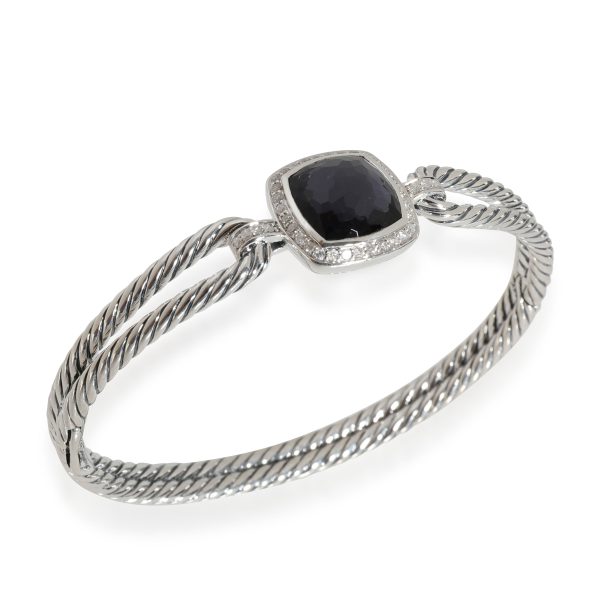 114181 pv David Yurman Albion Onyx Diamond Bracelet in Sterling Silver 027 CTW