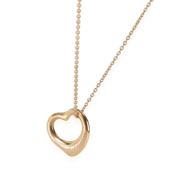 114235 stamp Tiffany Co Elsa Peretti Open Heart Pendant in 18K Rose Gold