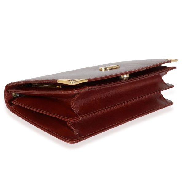 114289 clasp Gucci Vintage Accessory Collection Burgundy Leather Clutch