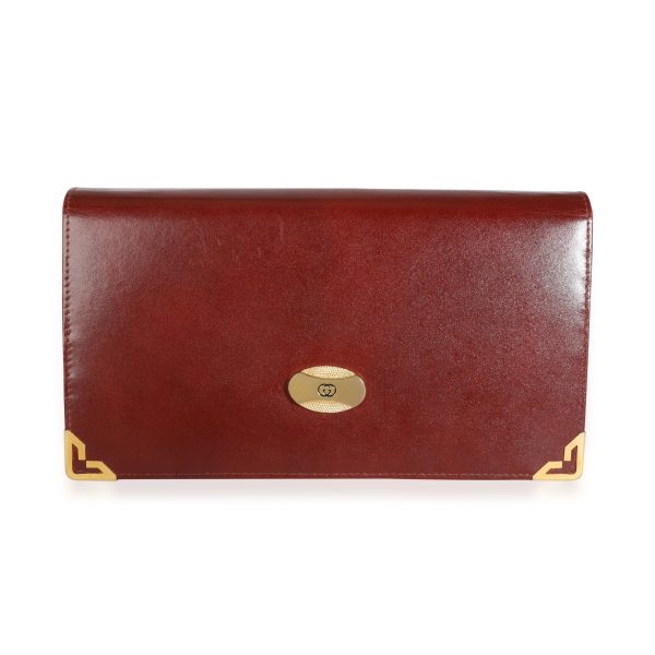 114289 fv Gucci Vintage Accessory Collection Burgundy Leather Clutch