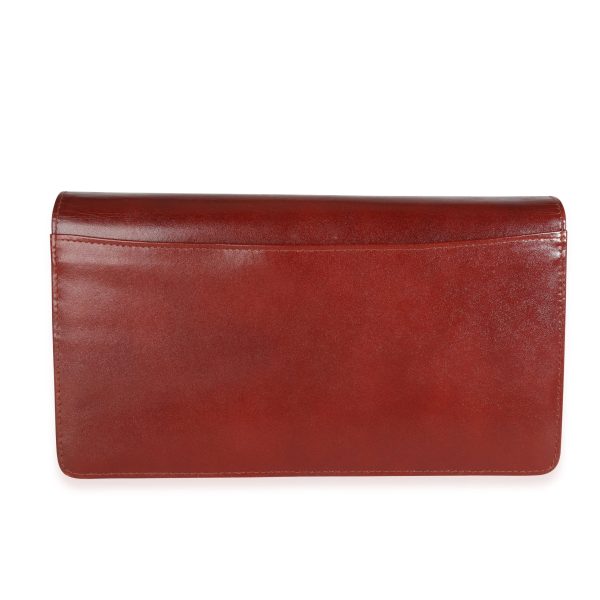 114289 pv Gucci Vintage Accessory Collection Burgundy Leather Clutch