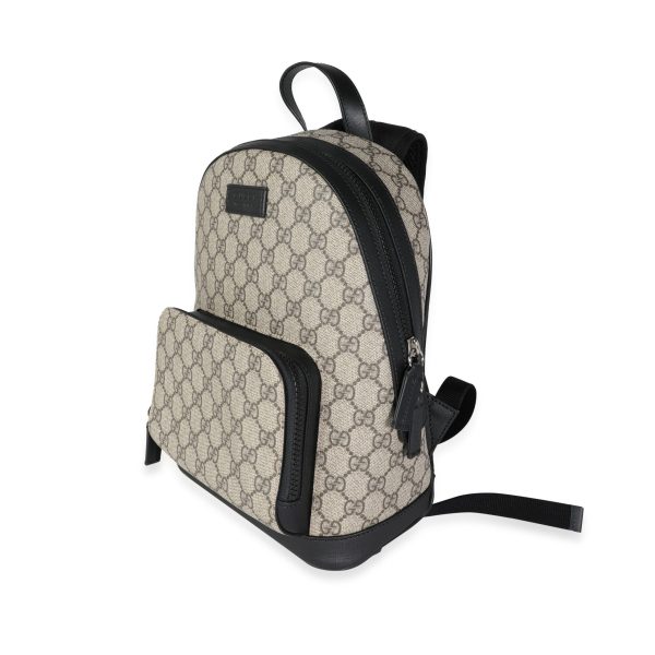 114319 sv b93080f8 41a8 42ac b363 335c116cb68e Gucci GG Supreme Canvas Black Leather Small Eden Backpack