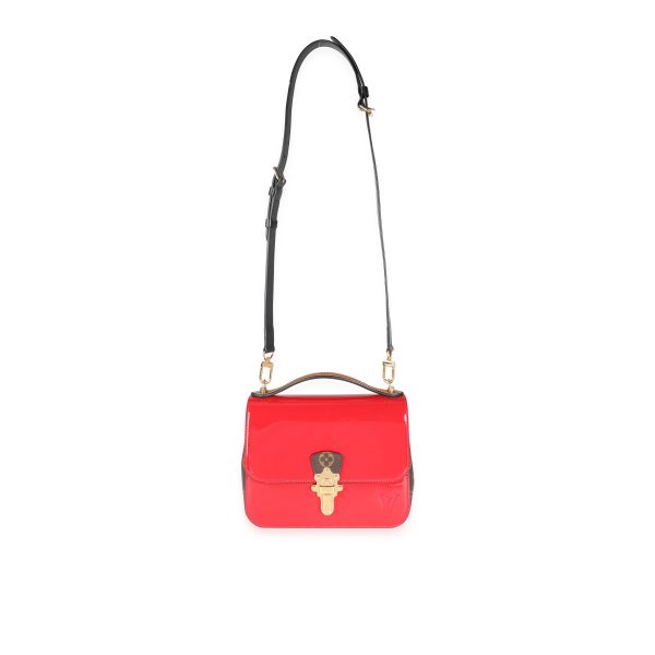 114339 bv Louis Vuitton Scarlet Vernis Monogram Canvas Cherrywood BB