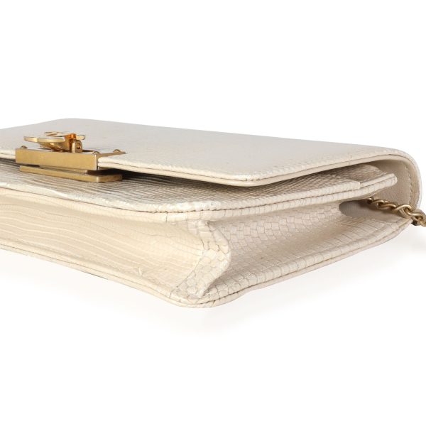 114357 box 74533bc7 880d 414d b913 fff4cb3cc5fa Chanel Gold Metallic Lizard Golden Class Wallet on Chain