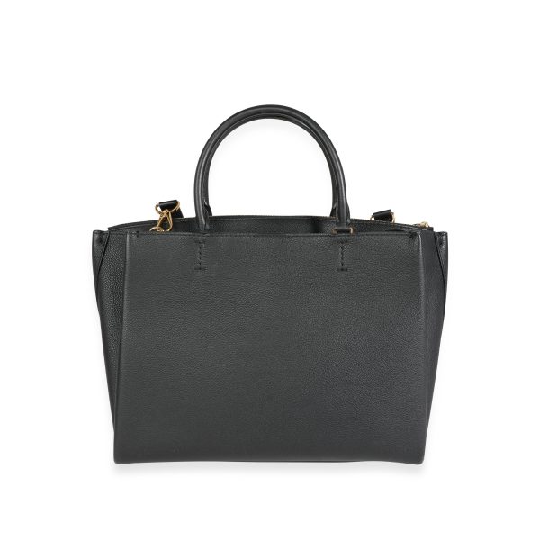 114368 pv Louis Vuitton Black Grained Calfskin Lockmeto Tote