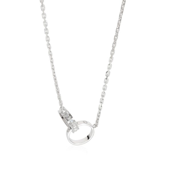 114399 fv 6817ec4e 9183 48f3 852c c4b43ba2845d Cartier Love Diamond Interlocking Necklace in 18k White Gold 022 CTW