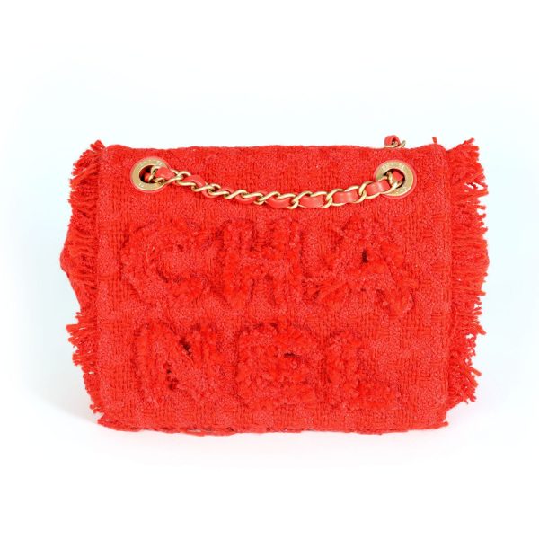 114503 fv 44ca43f7 75fe 4ff8 9bc9 a28d561ba935 Chanel Red Frayed Tweed Chanel Flap Bag