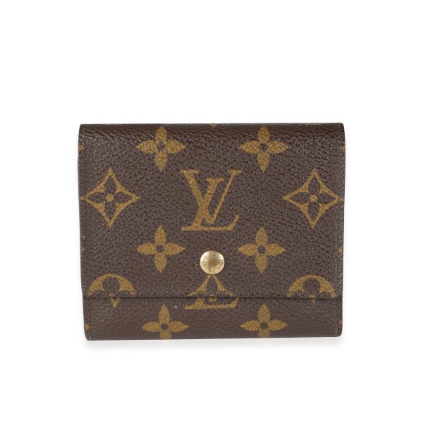 114634 fv Louis Vuitton Vintage Monogram Canvas Trifold Business Card Holder