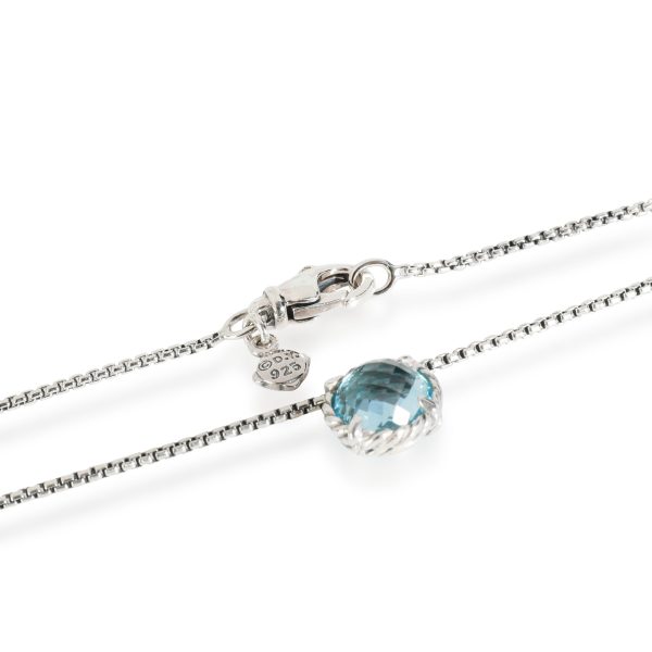 114706 clasp David Yurman Chatelaine Blue Topaz Fashion Pendant in Sterling Silver