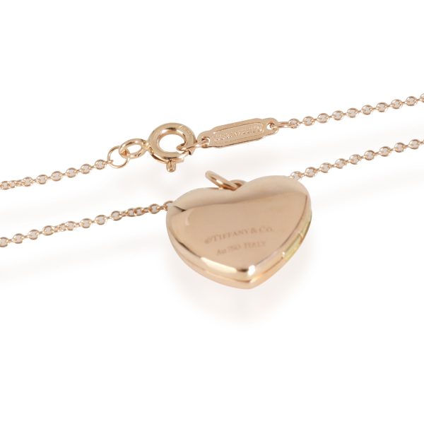 114730 clasp Tiffany Co Heart Locket Pendant in 18K Rose Gold