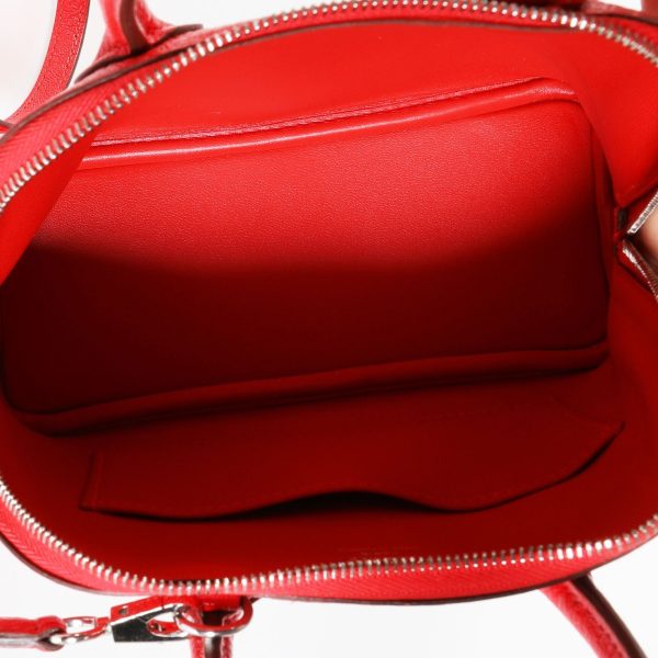 114767 av Hermès Rouge De Coeur Chévre Mini Bolide PHW