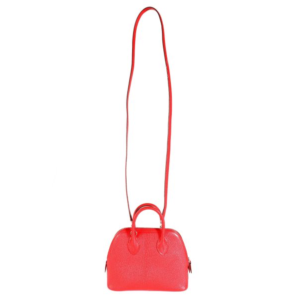 114767 bv Hermès Rouge De Coeur Chévre Mini Bolide PHW