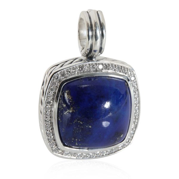 114790 fv David Yurman Albion Lapis Lazuli Diamond Pendant in Sterling Silver Blue 046 C