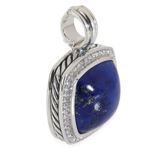 114790 sv David Yurman Albion Lapis Lazuli Diamond Pendant in Sterling Silver Blue 046 C