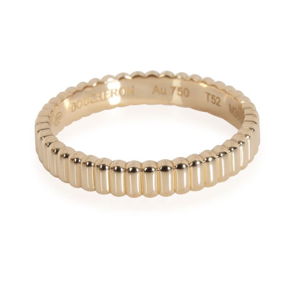 114805 fv Boucheron Grosgrain Wedding Band in 18k Yellow Gold