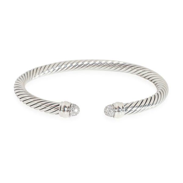 114834 fv David Yurman Cable Classic Diamond Cuff in Sterling Silver 01 CTW