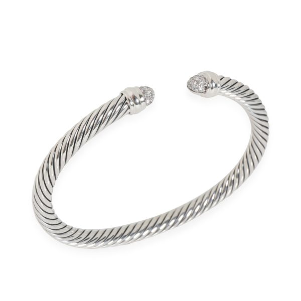 114834 pv David Yurman Cable Classic Diamond Cuff in Sterling Silver 01 CTW