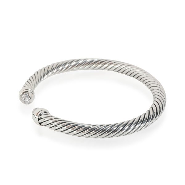 114834 sv David Yurman Cable Classic Diamond Cuff in Sterling Silver 01 CTW