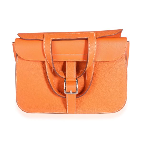 114849 fv Hermès Orange Clémence Halzan 31 PHW