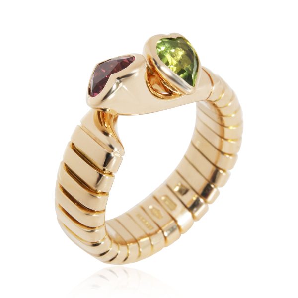 114857 av 5571c719 3675 42b2 af7b 2a2558318a51 BVLGARI Peridot Tourmaline Heart Ring in 18K 18 Karat Yellow Gold