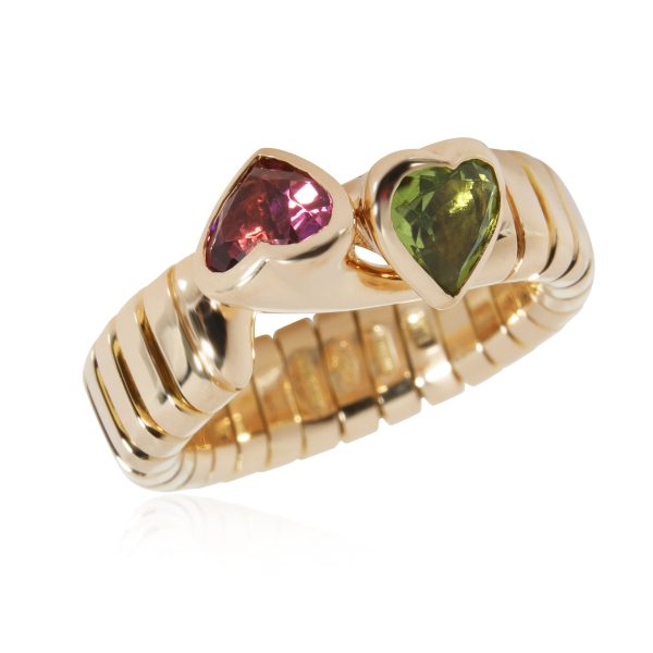 114857 pv eb9a2b71 6514 46d3 b8e0 6dddc65a5784 BVLGARI Peridot Tourmaline Heart Ring in 18K 18 Karat Yellow Gold