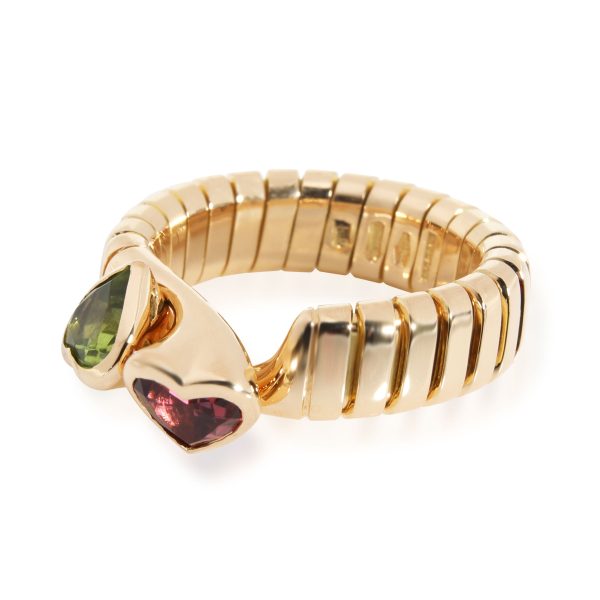 114857 sv b660f66b 9546 4881 86bb d3b3ebfa143c BVLGARI Peridot Tourmaline Heart Ring in 18K 18 Karat Yellow Gold