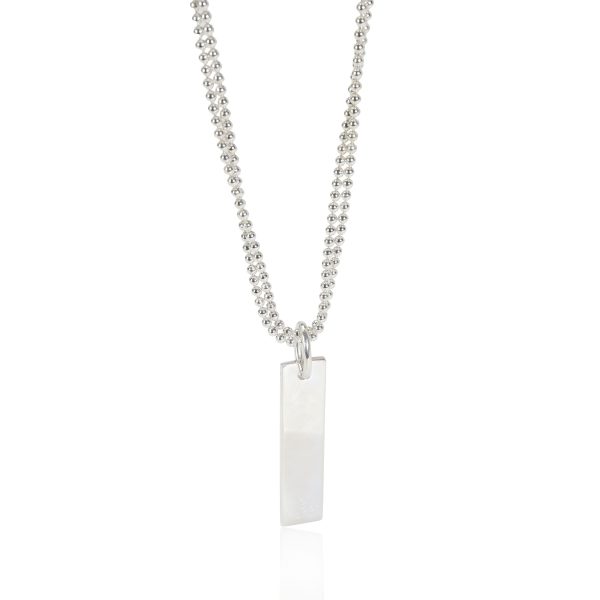 114949 fv Gucci Tag Pendant on Double Bead Chain in Sterling Silver