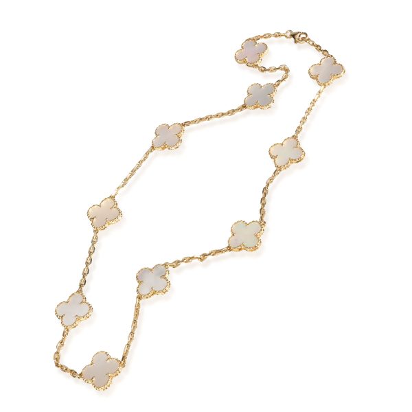 114958 pv 02c237b3 5f2d 4bcb 9f05 b4870b2ae06a Van Cleef Arpels Alhambra Mother Of Pearl Necklace in 18K 18 Karat Yellow Gold