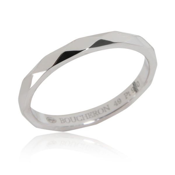 114984 pv Boucheron Facette Small Wedding Band in Platinum 2 mm Wide